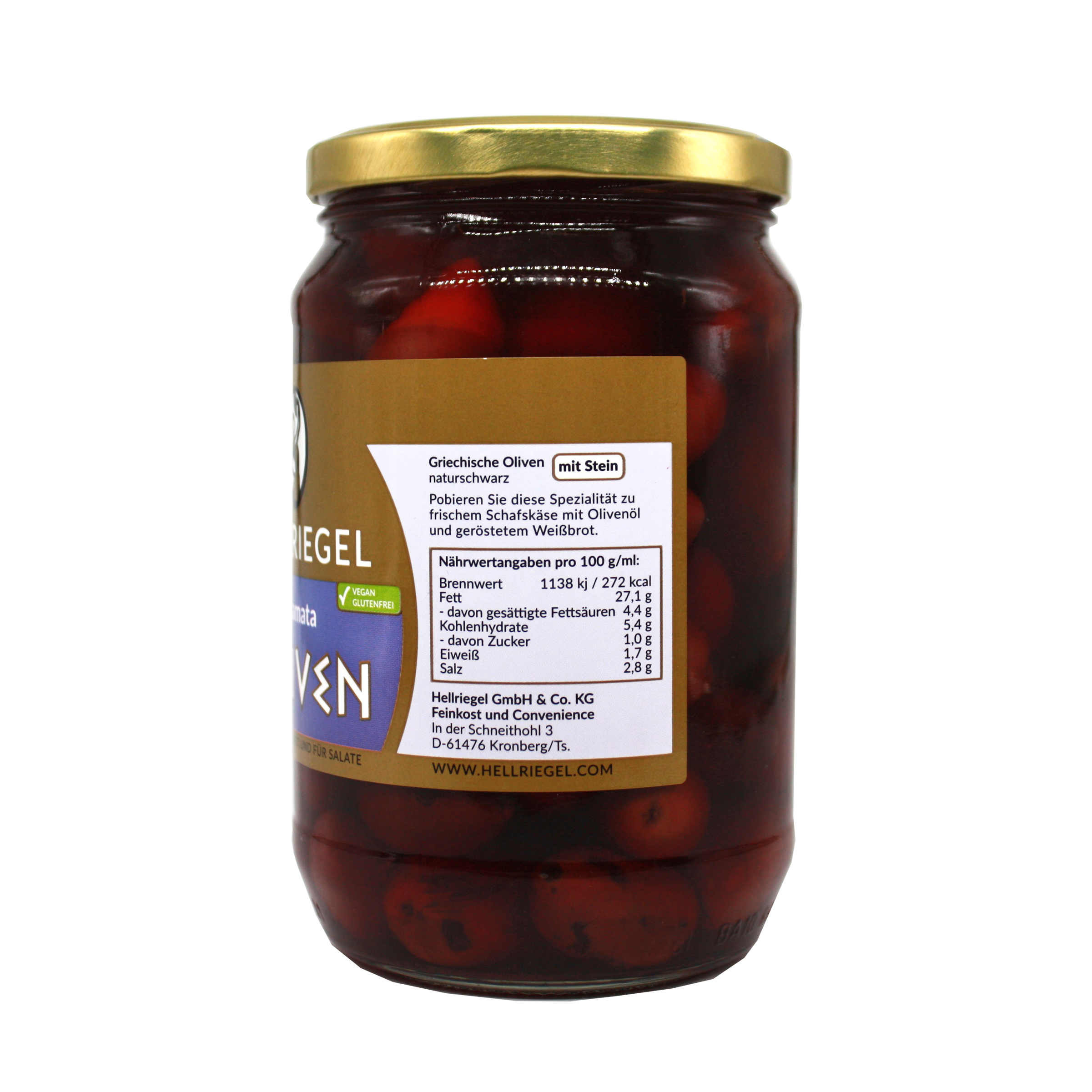 Hellriegel Kalamata-Oliven naturschwarz mit Stein 400 g 3 Hellriegel Kalamata-Oliven naturschwarz mit Stein 400 g – Bild 3