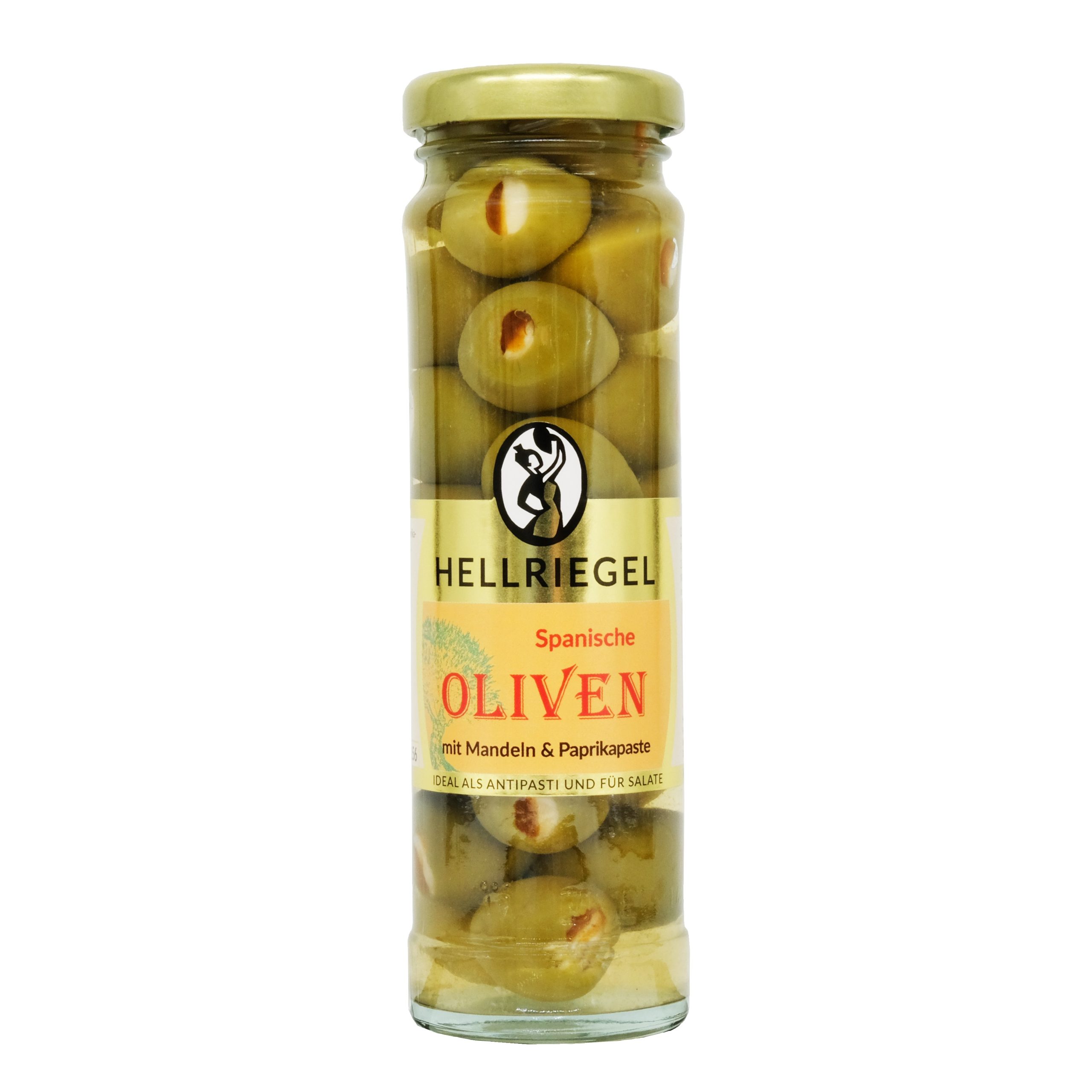 Hellriegel Grüne Oliven mit Mandeln und Paprika 85 g 1 Hellriegel Grüne Oliven mit Mandeln und Paprika 85 g