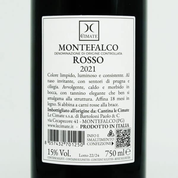 Le Cimate Montefalco Rosso Rueck web